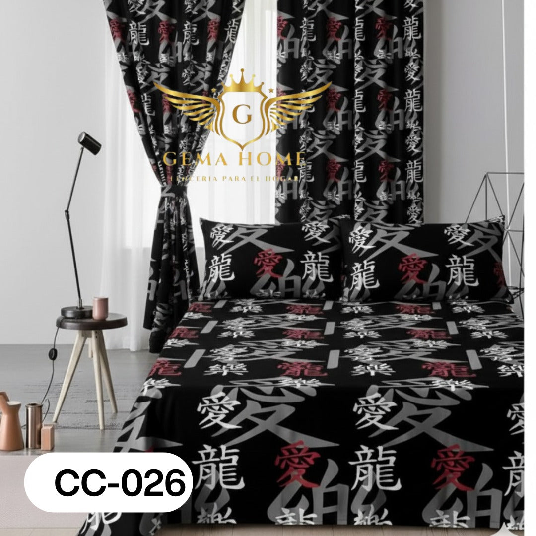 Combos de sabanas con cortina - FULL MEGA TIENDAS