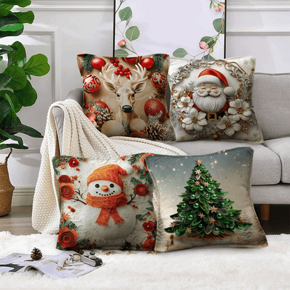 Set Fundas Navideñas x4 Con Luces SFN01 - FULL MEGA TIENDAS