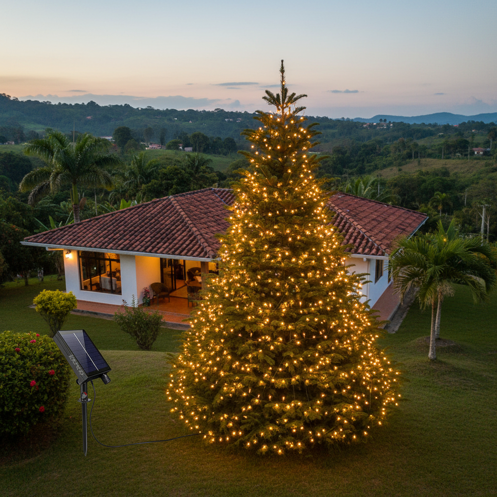 Luces Navidad  Energía Solar Prem 100Led - FULL MEGA TIENDAS