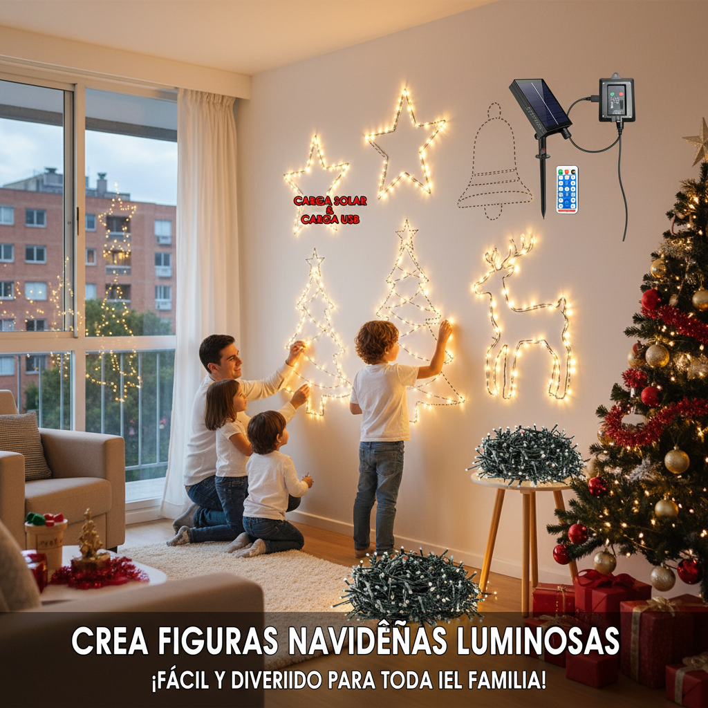 Luces Navidad  Energía Solar Prem 100Led - FULL MEGA TIENDAS
