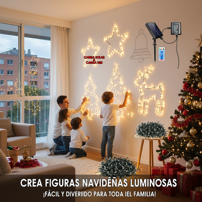 Luces Navidad  Energía Solar Prem 100Led - FULL MEGA TIENDAS