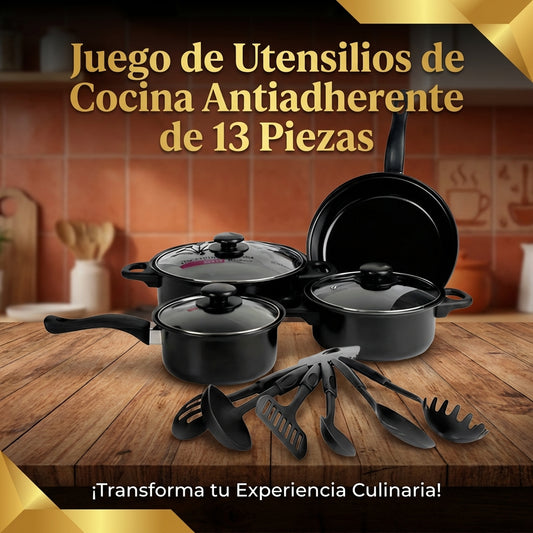 Set Utensilios De Cocina Ollas Y SartX13 - FULL MEGA TIENDAS