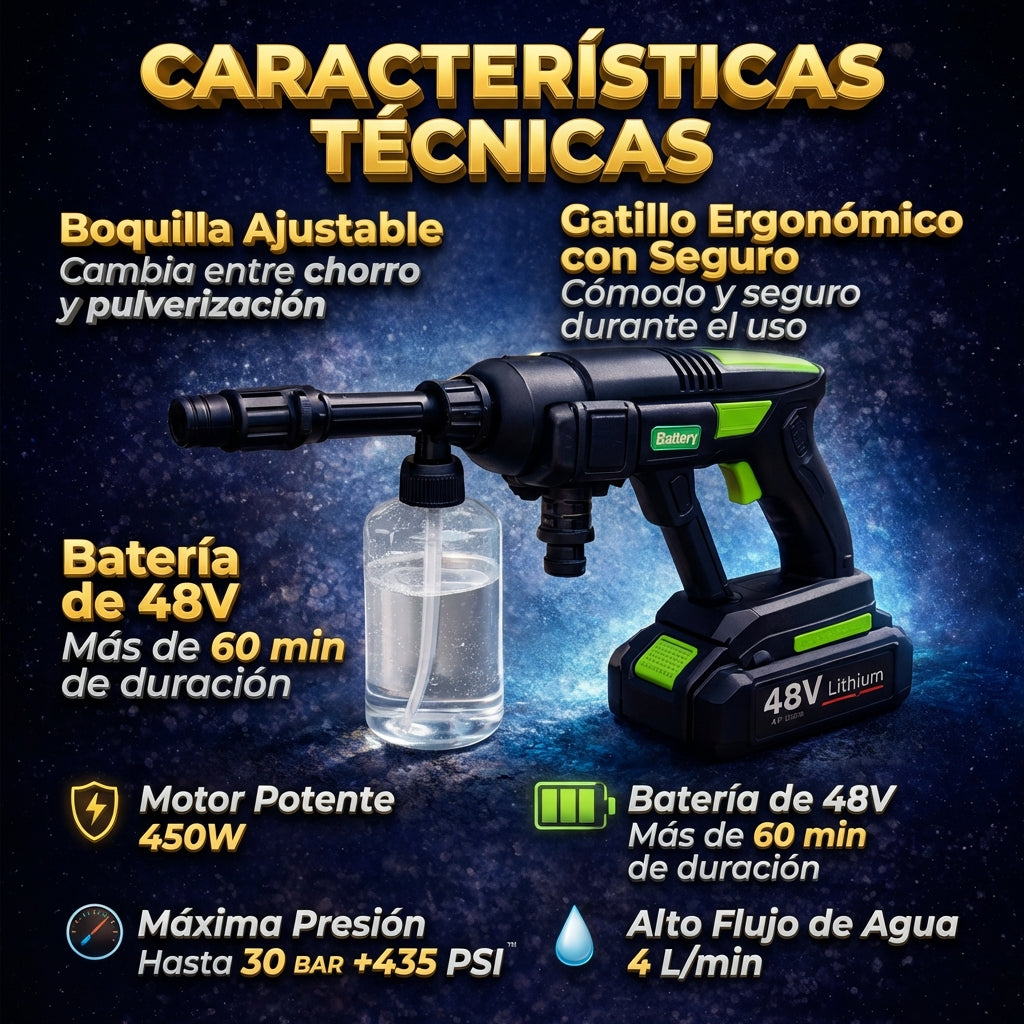 Hidrolavadora 6 BOQUILLAS 48V DOBLE BATE (Copia) - FULL MEGA TIENDAS