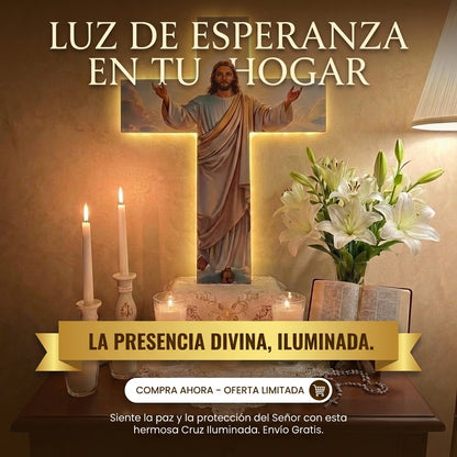 Cruz de Madera con Luz LED