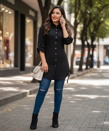 Blusón camisero vestido  ANA - FULL MEGA TIENDAS